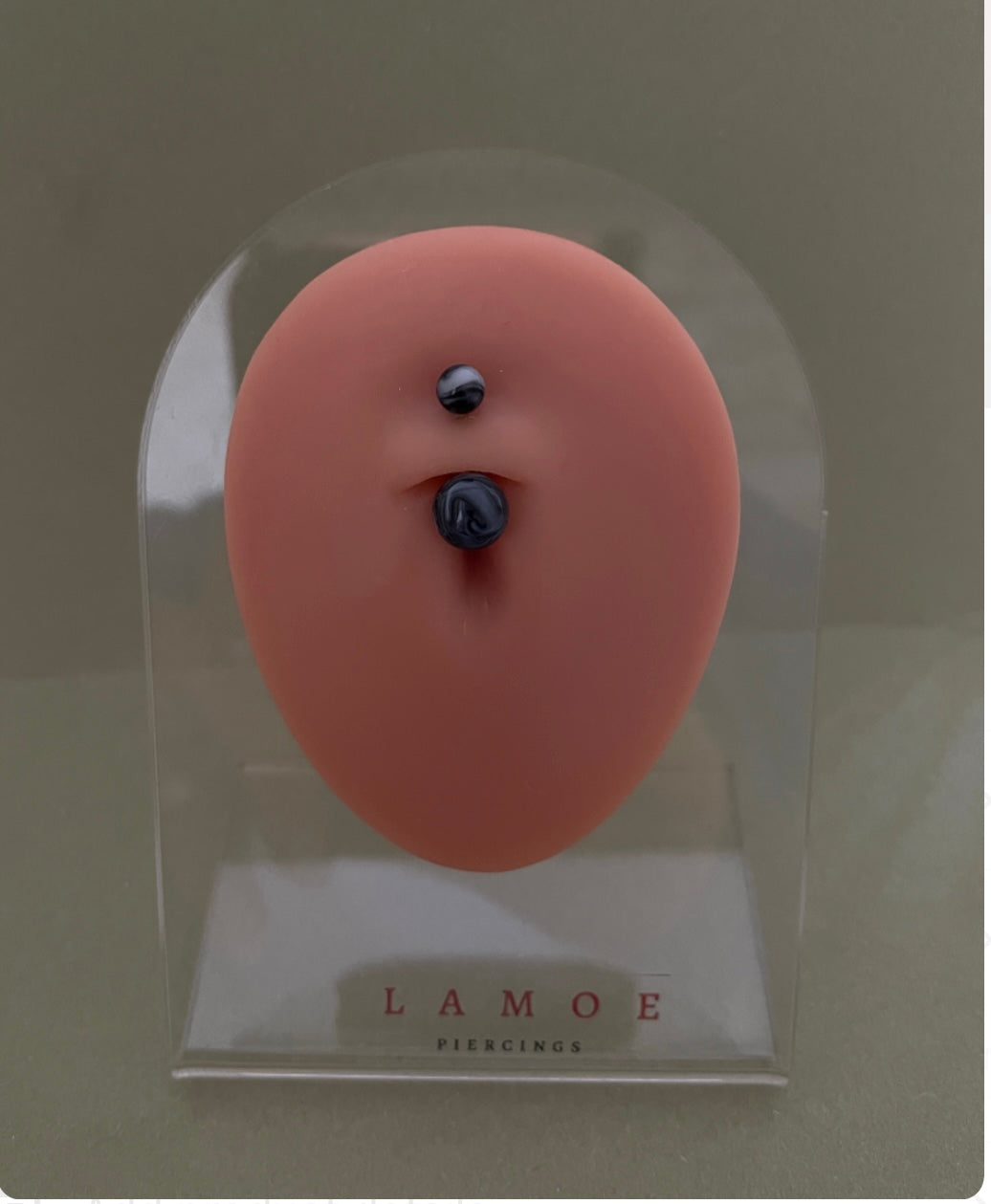 Black Marble Belly Ring (Model 1)