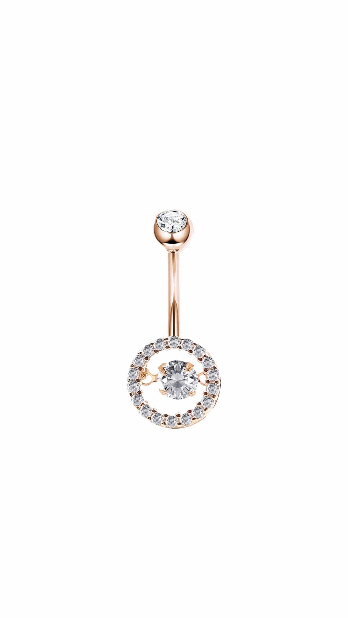 Silver 925 Rosegold Round Belly Ring