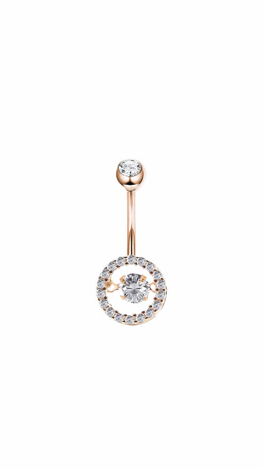 Silver 925 Rosegold Round Belly Ring