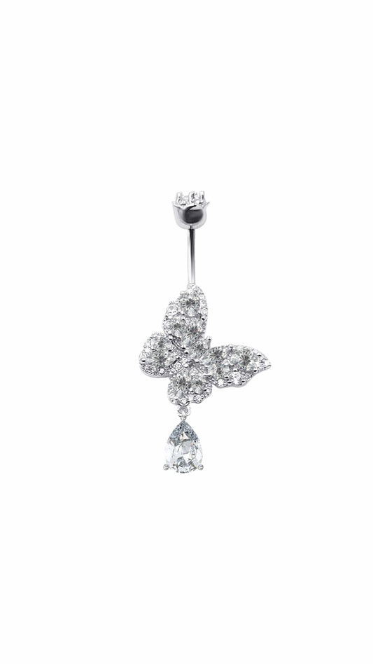 Silver 925 Butterfly Belly Ring