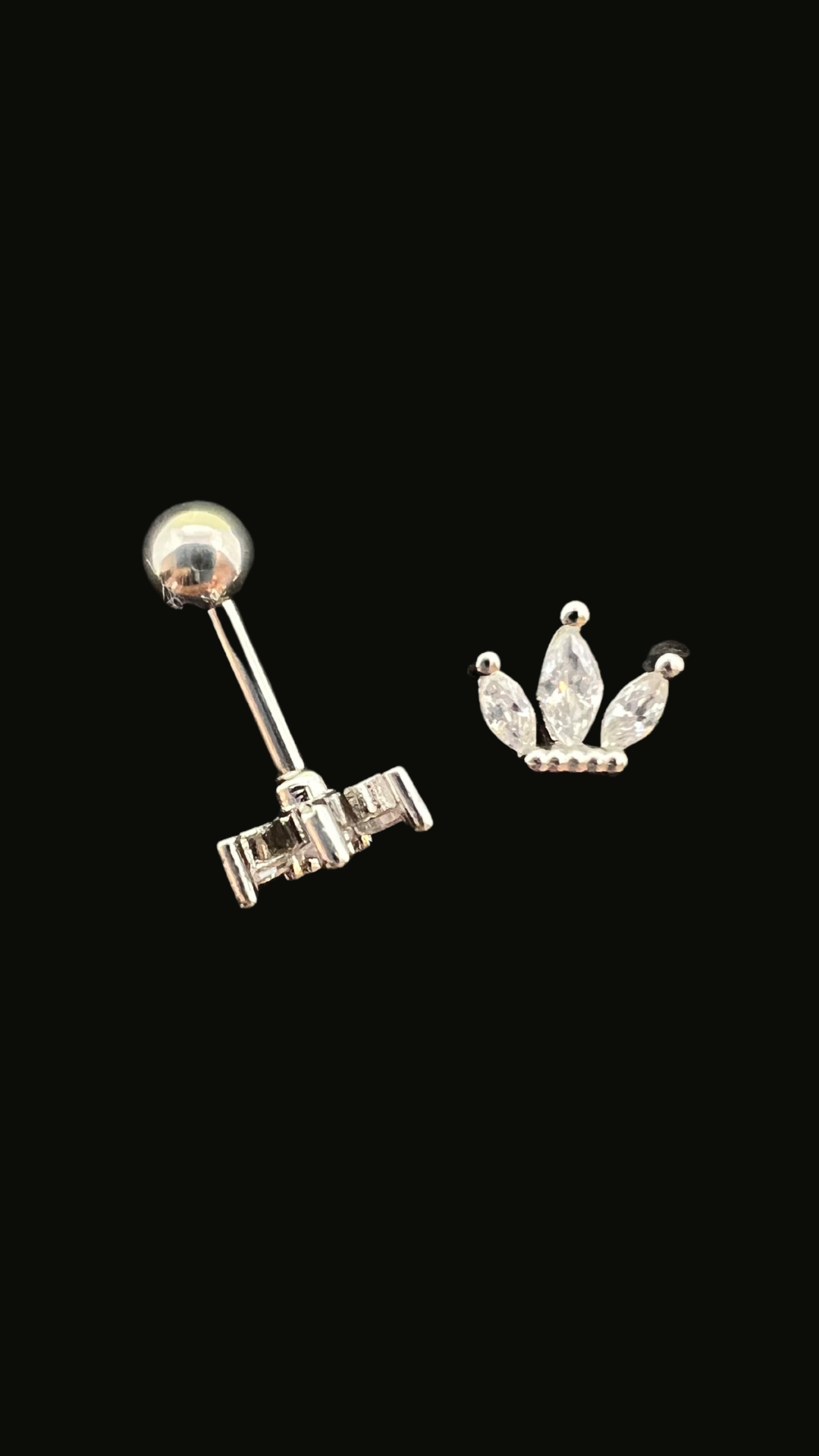 Stainless Steel Mini Crown Ear Piercing