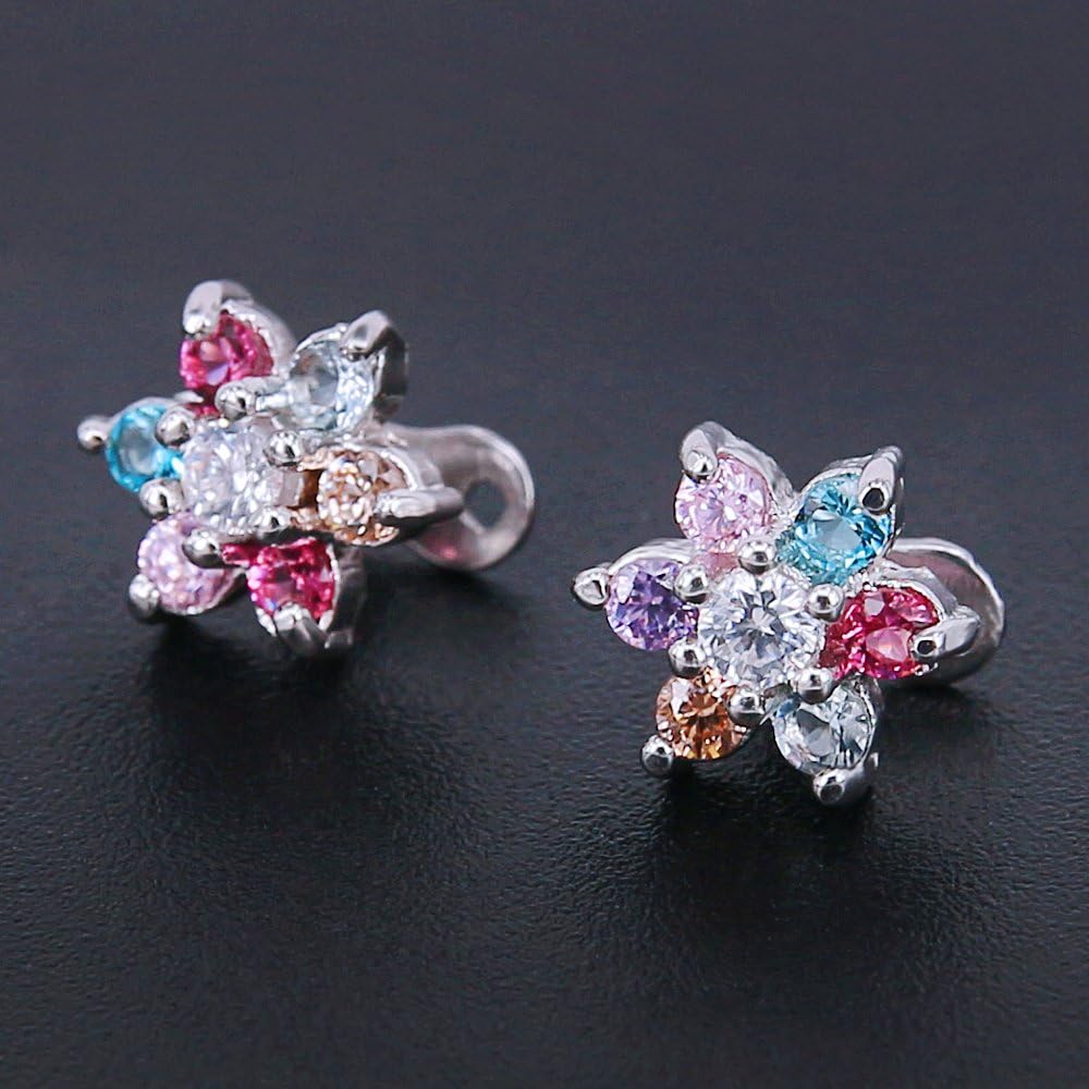 Multicolour Flower Dermal Piercing