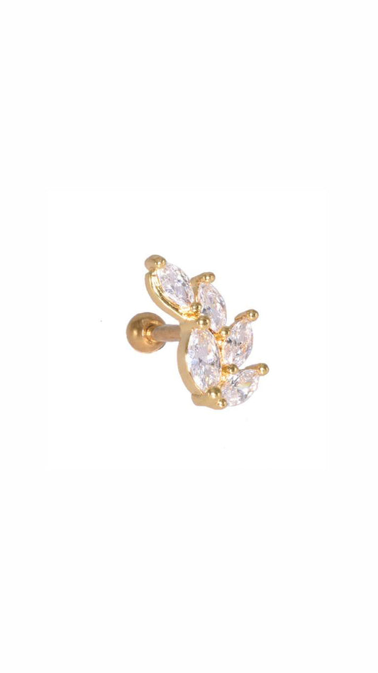 Stainless Steel Leaf Decor Helix Ear Piercing