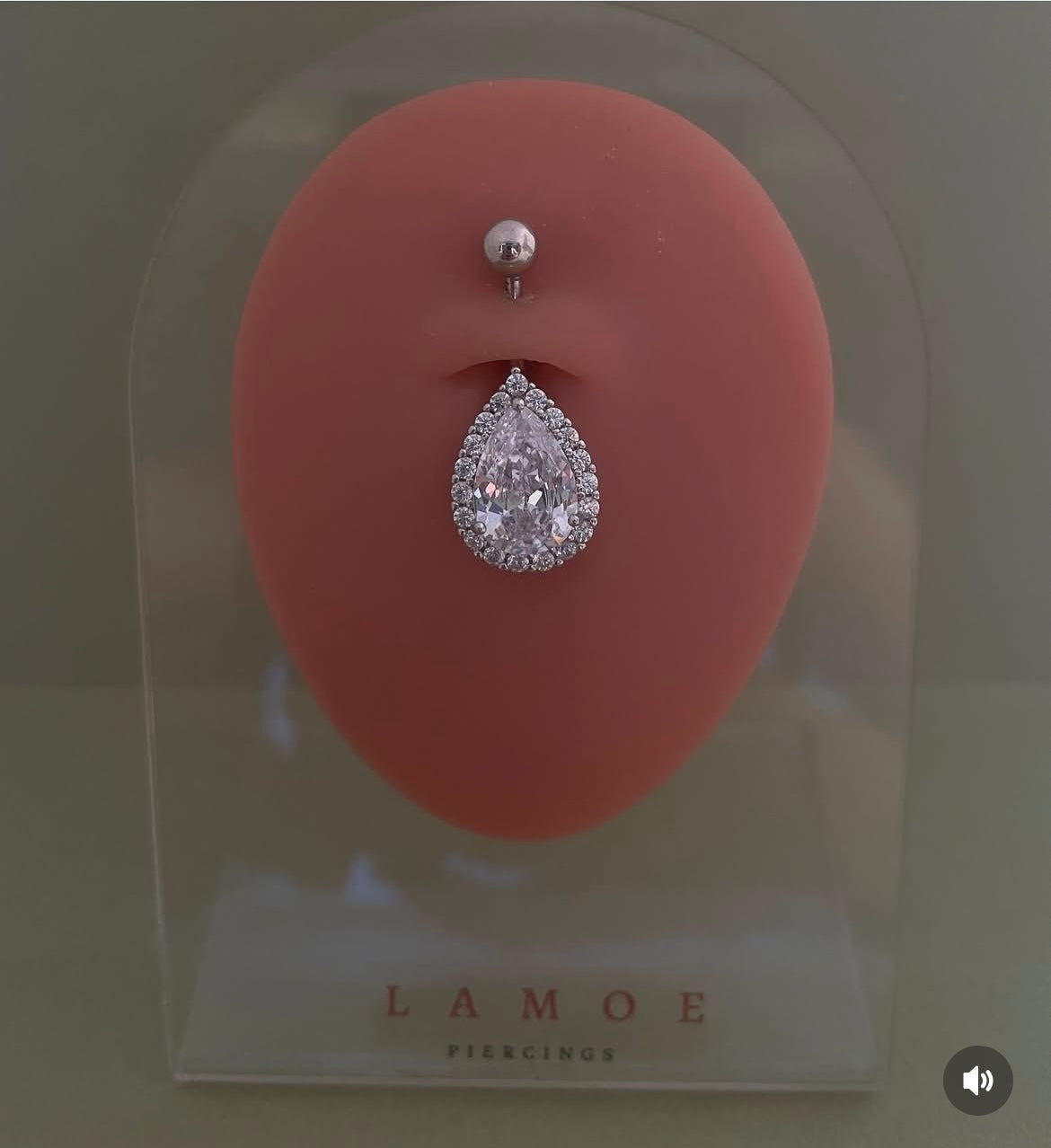 Silver 925 Water Drop Belly Ring