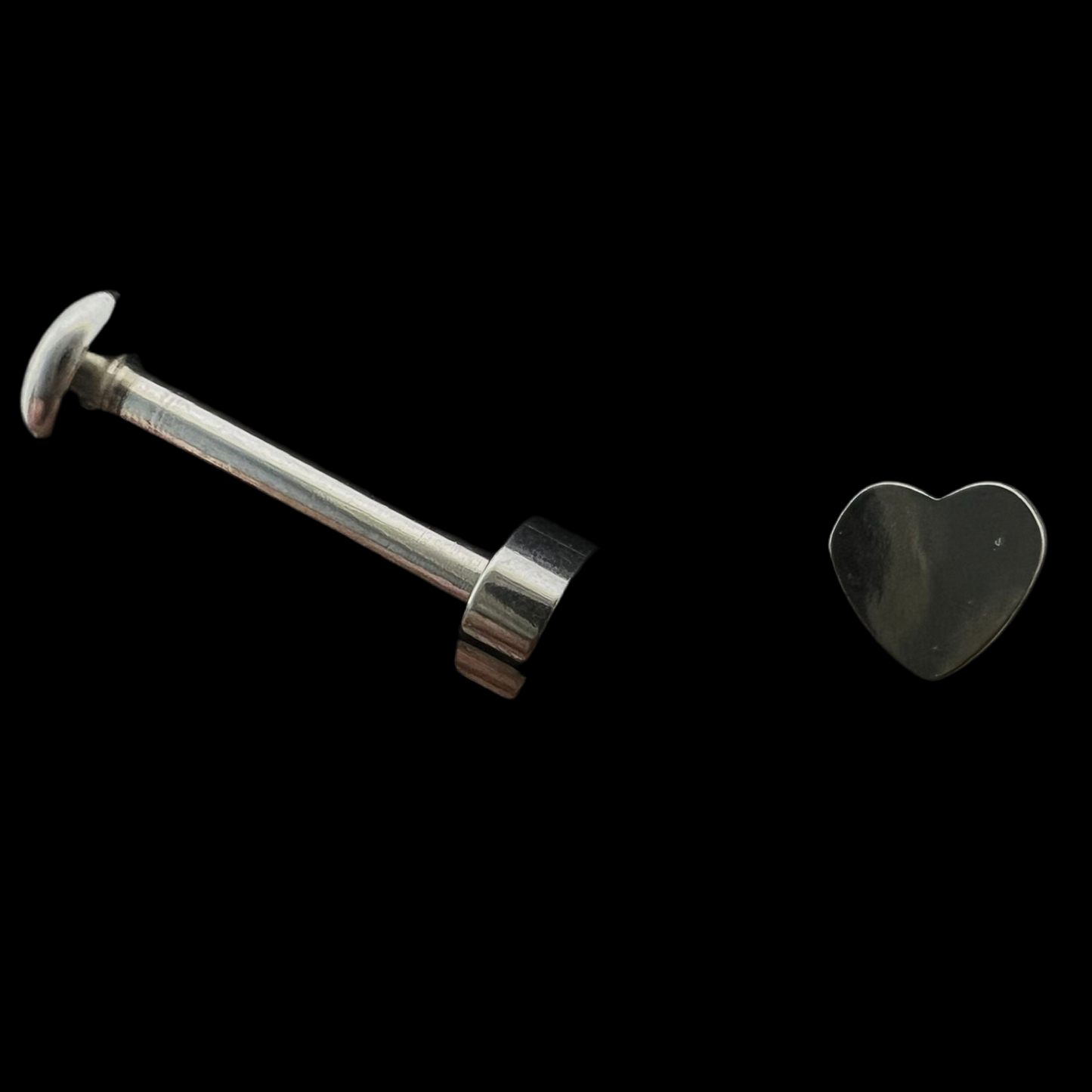 Silver Matte Heart Ear Piercing