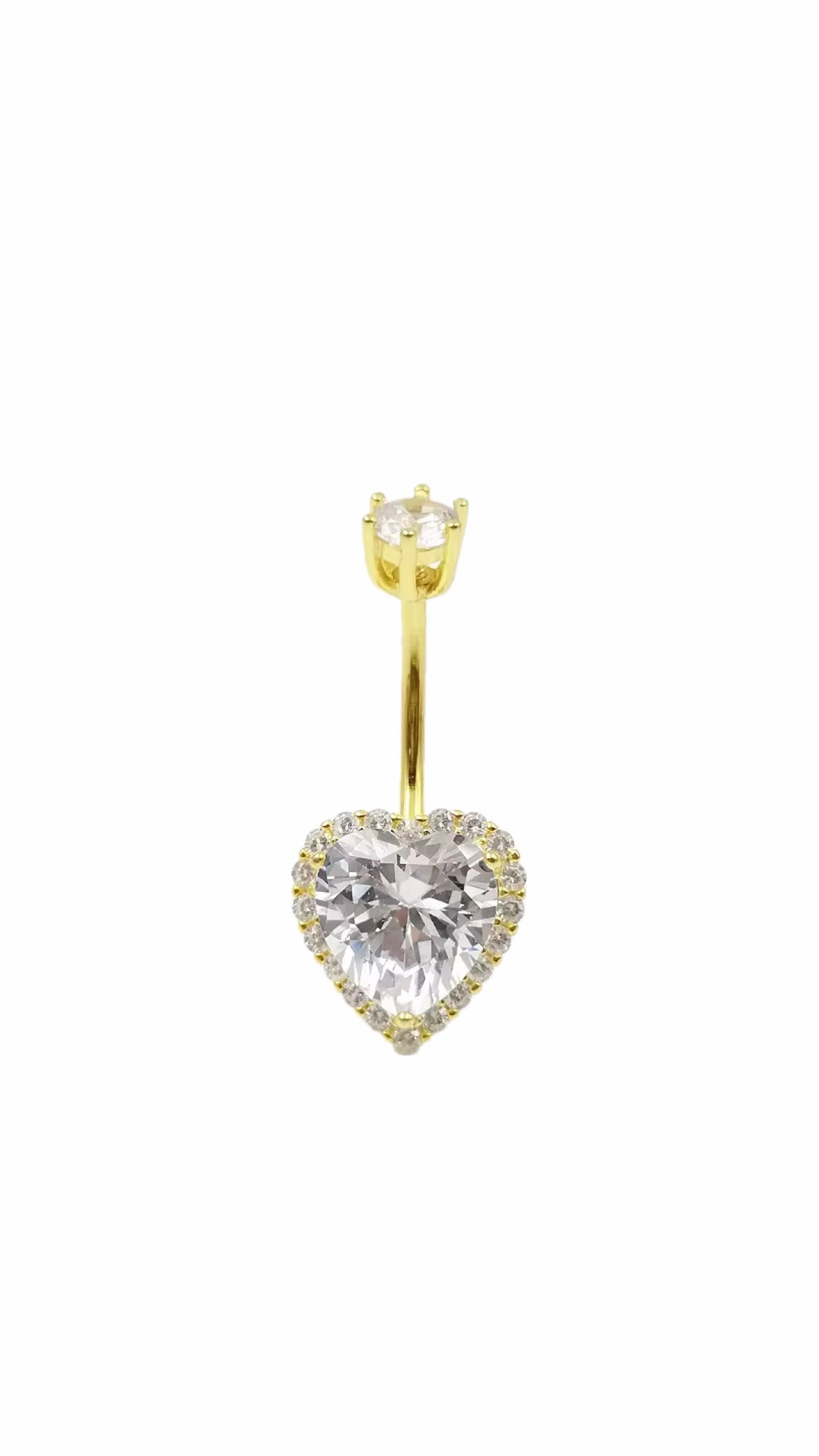 14G Heart Silver 925 Gold Plated Belly Piercing