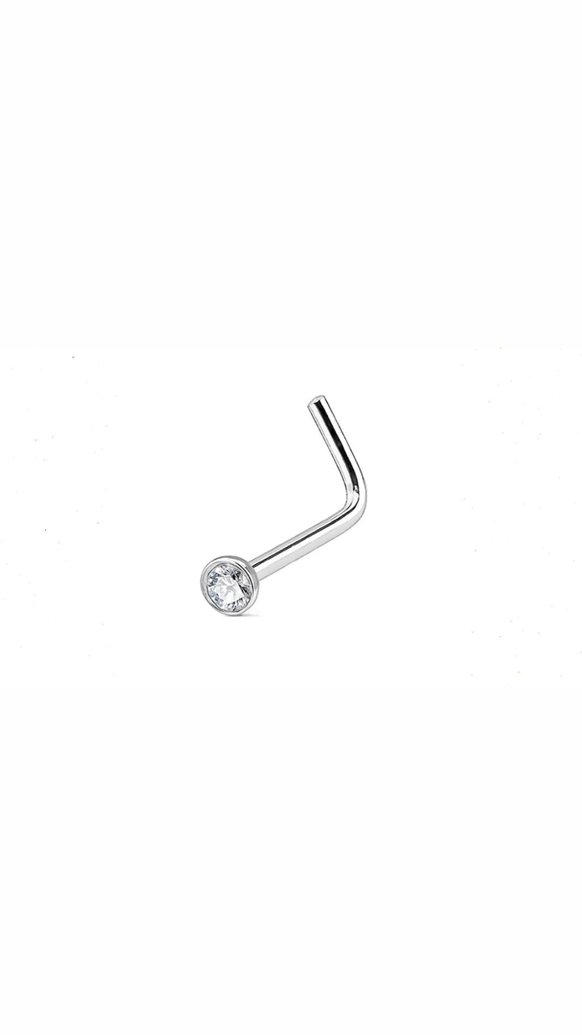1 Stone Stainless Steel Nose Piercing