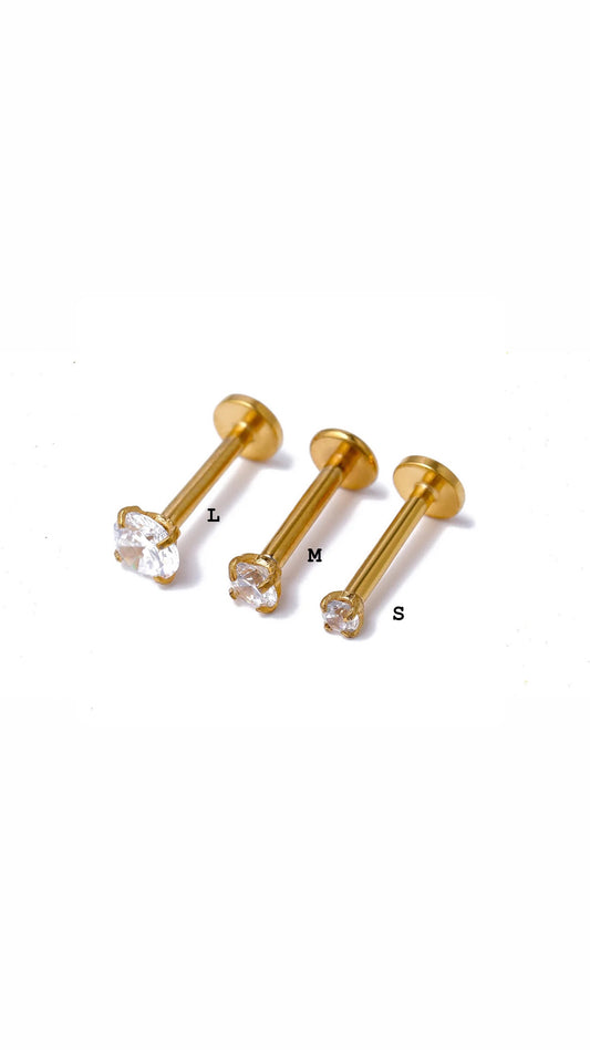 16G Gold Stud Ear Piercing