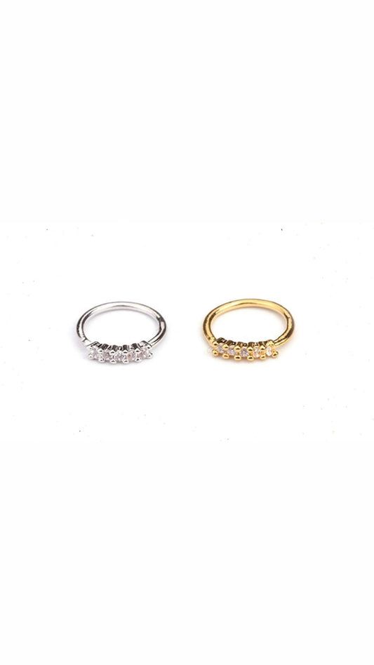 Single S925 6 Stones Zircon Nose & Daith Ear Piercing