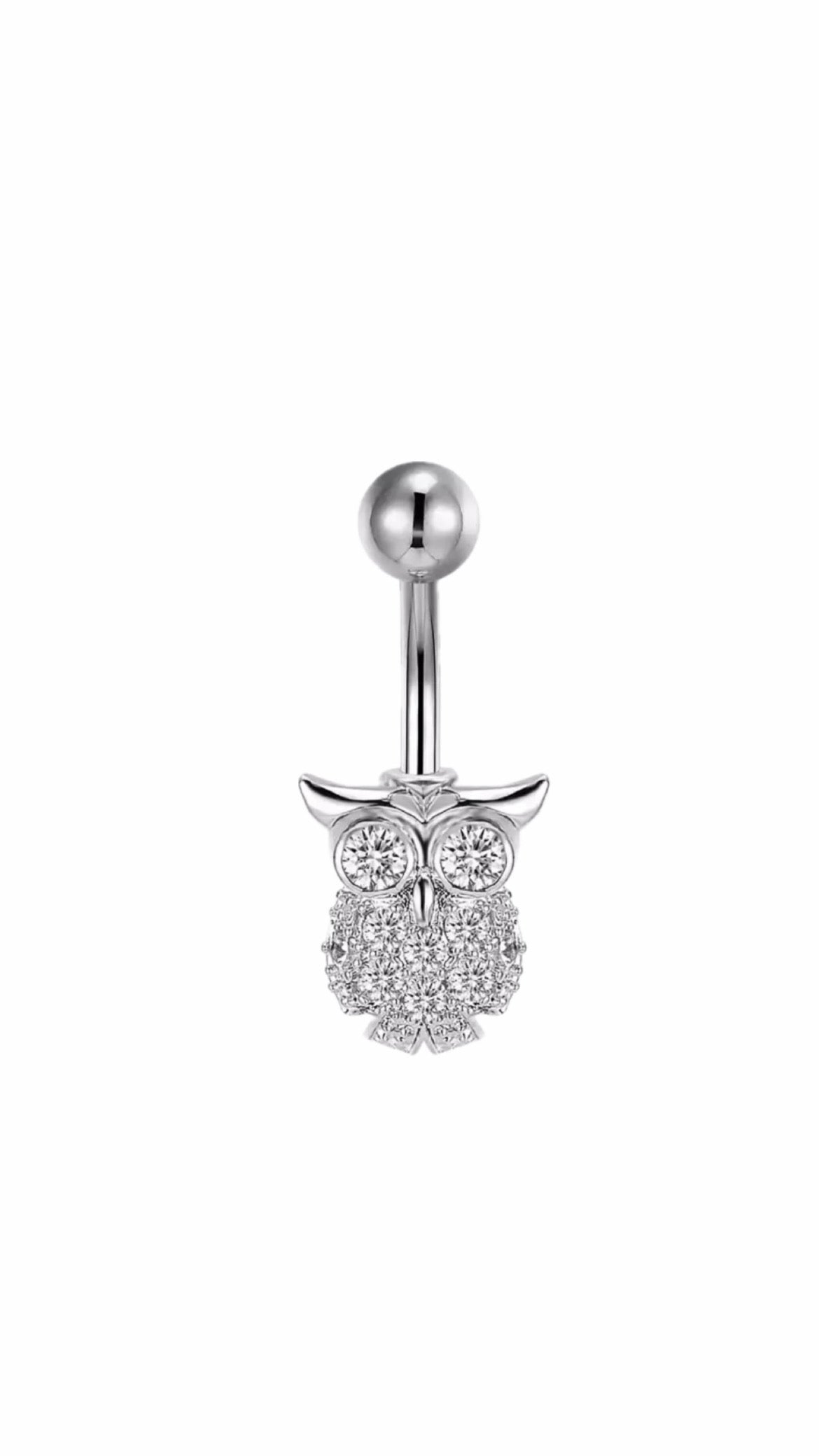 14G Owl Titanium Belly Ring
