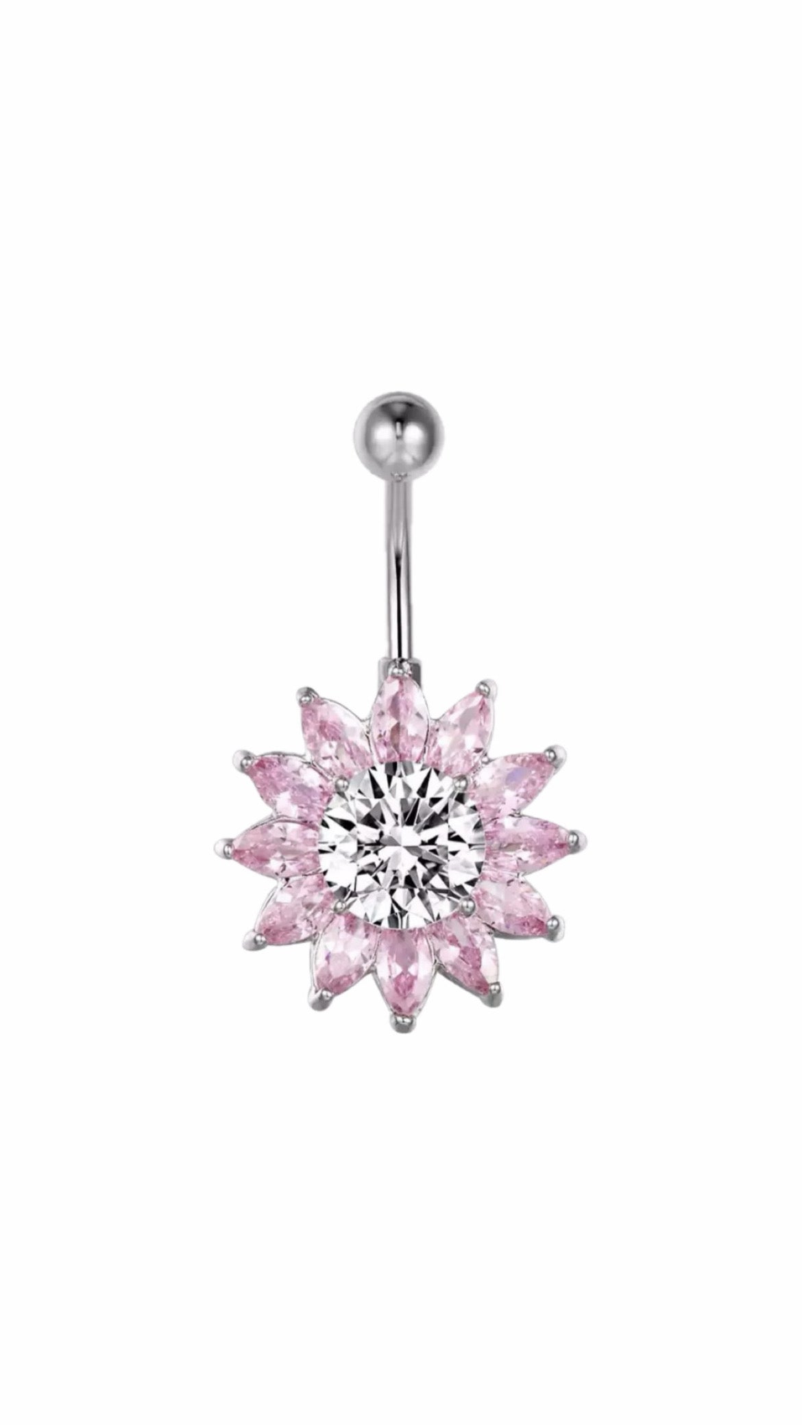 14G Flower Titanium Belly Ring
