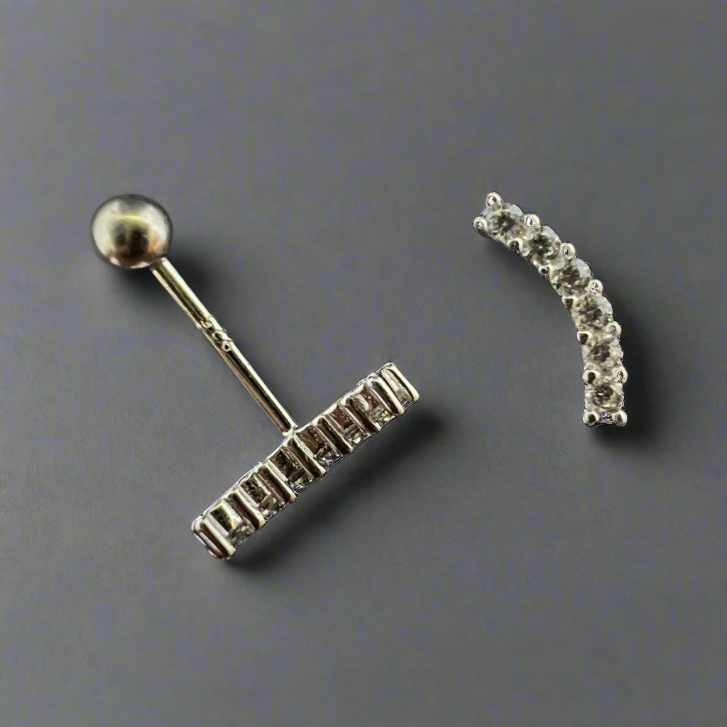 Single 6 Stones Helix Ear Piercing