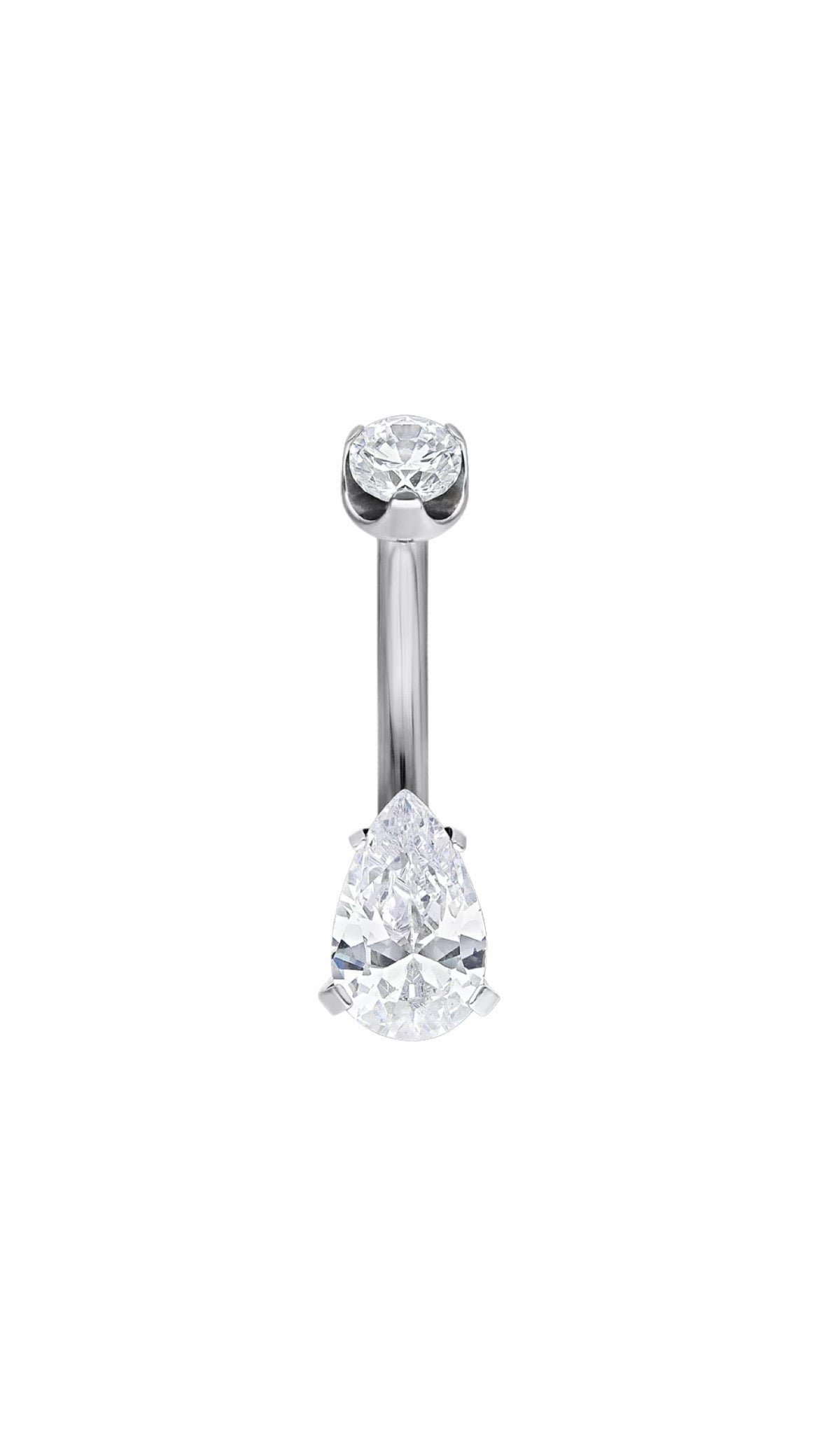 14G Crystal Titanium Belly Ring