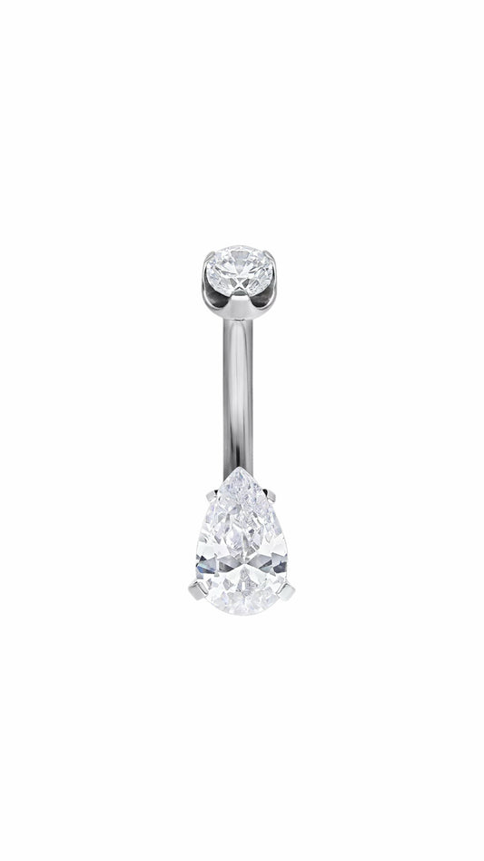 14G Crystal Titanium Belly Ring