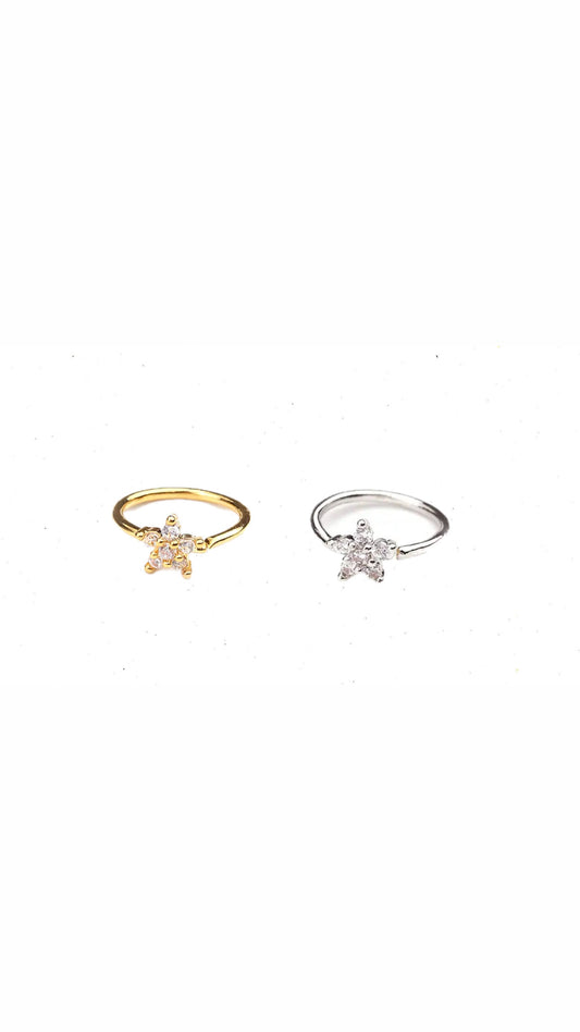 Single S925 Flower Hoop Nose & Ear Piercing