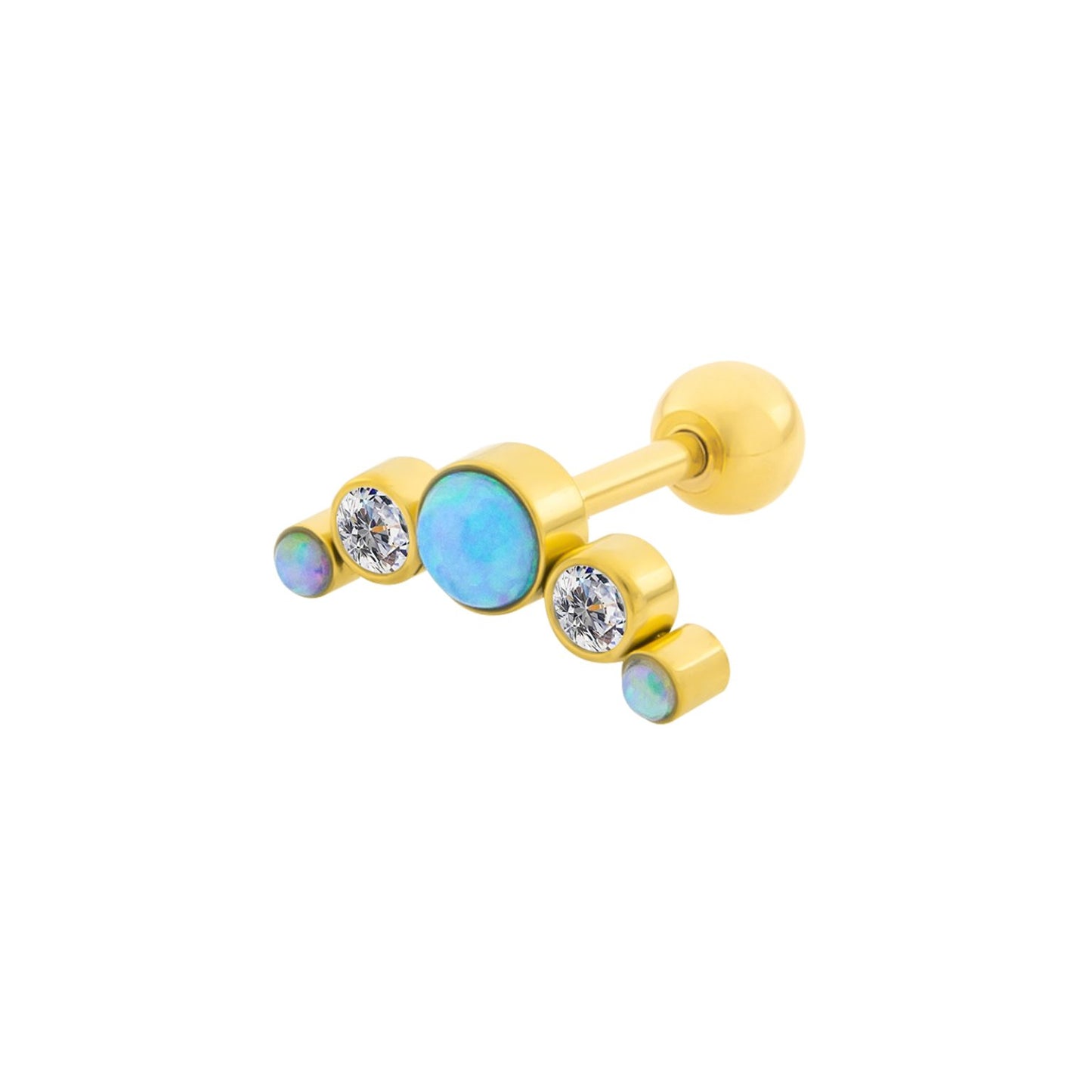 Single 5 Stones Helix Ear Piercing
