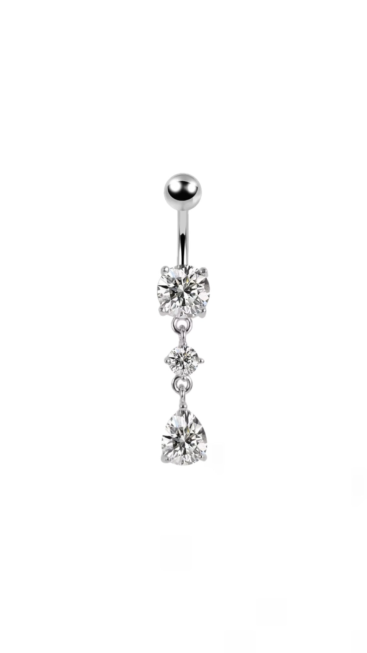 Zircon Water-drop Decor Navel Belly Ring