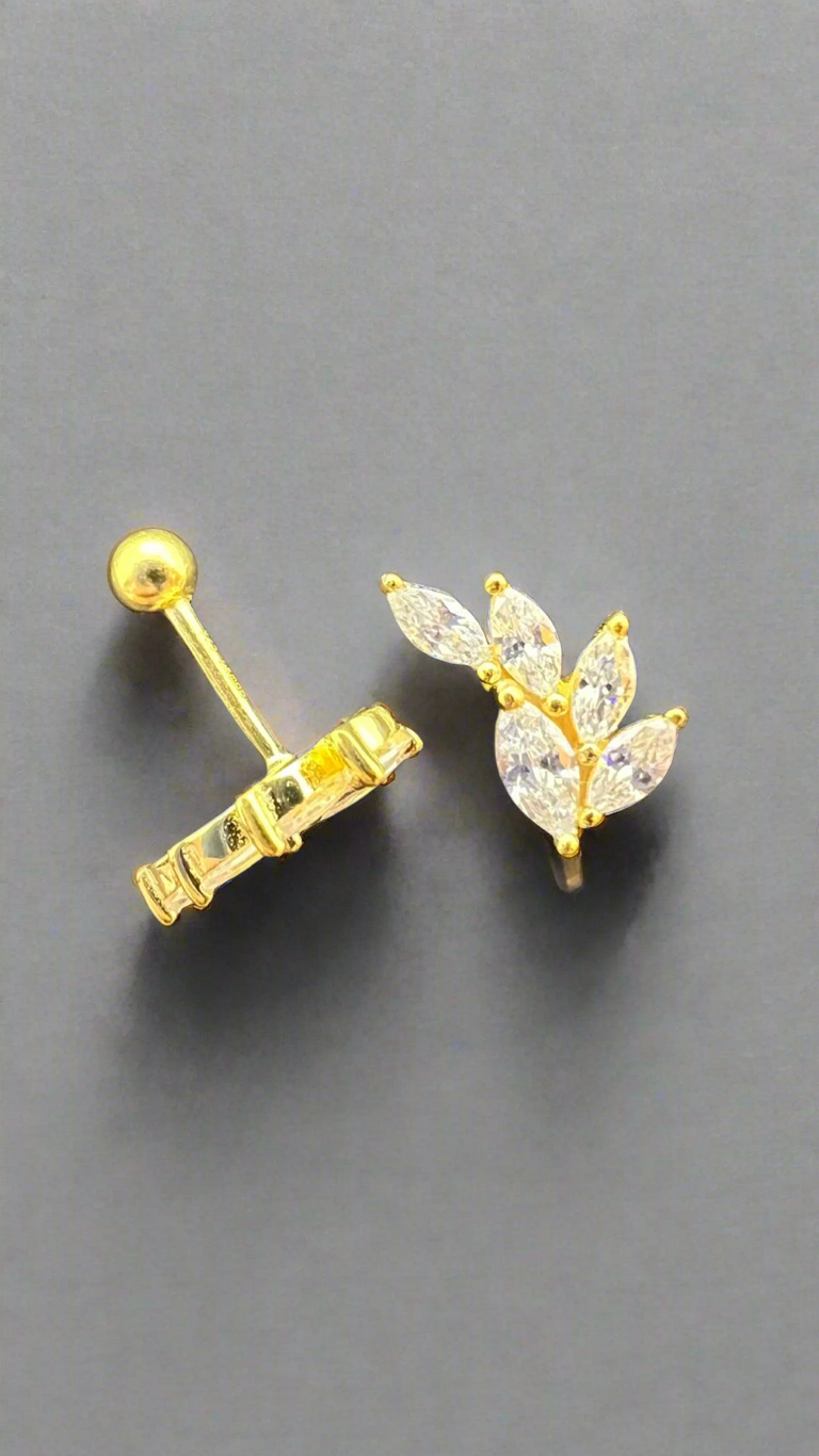 Stainless Steel Leaf Decor Helix Ear Piercing