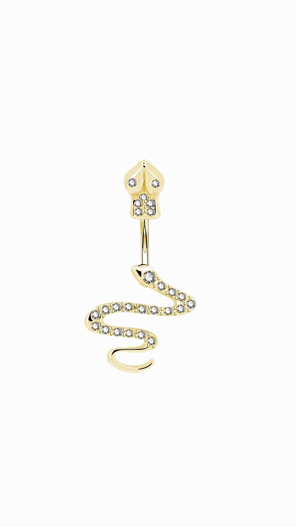 Rhinestone Snake Decor Navel Belly Ring