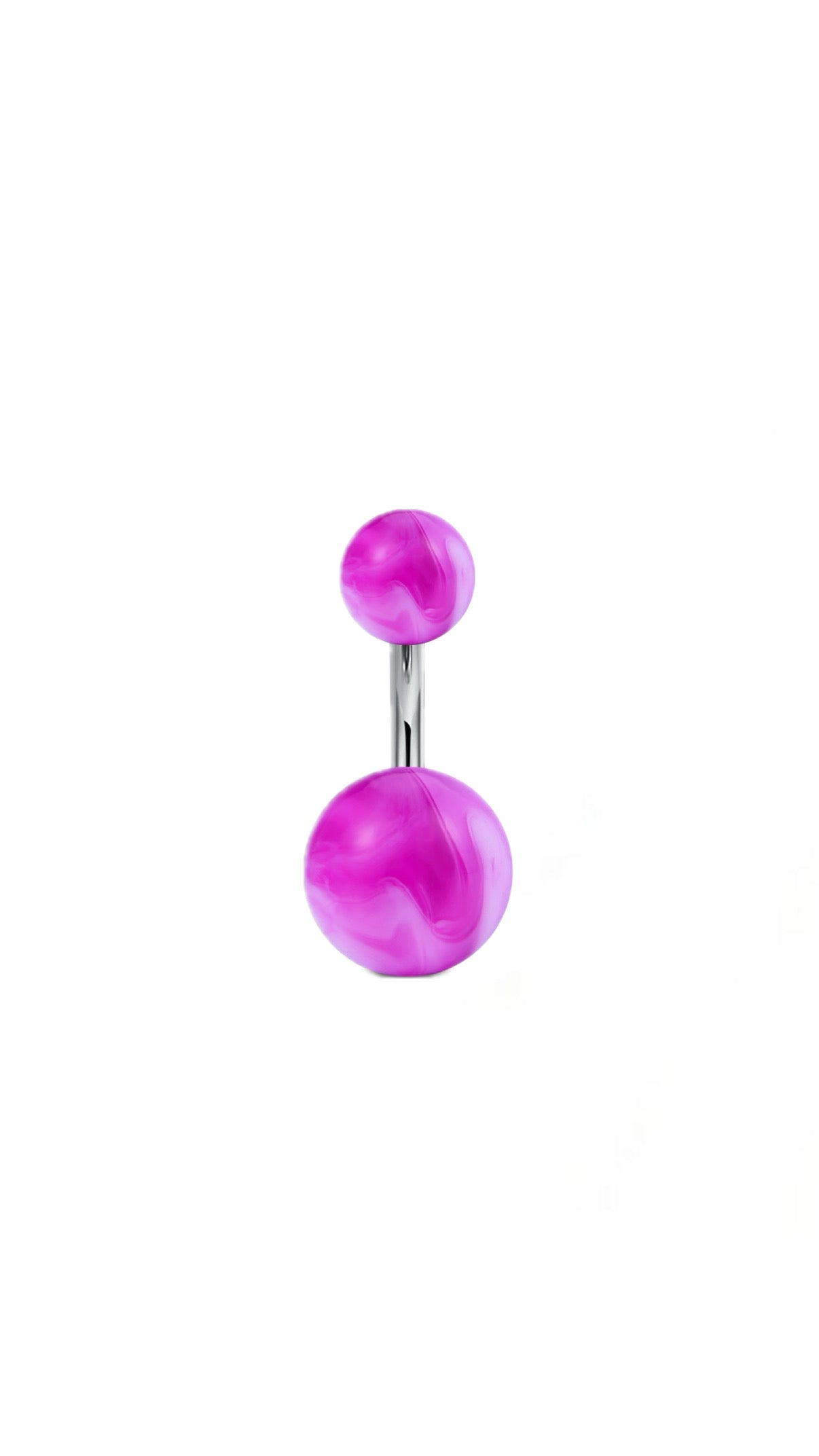 Pink Marble Ball Belly Ring