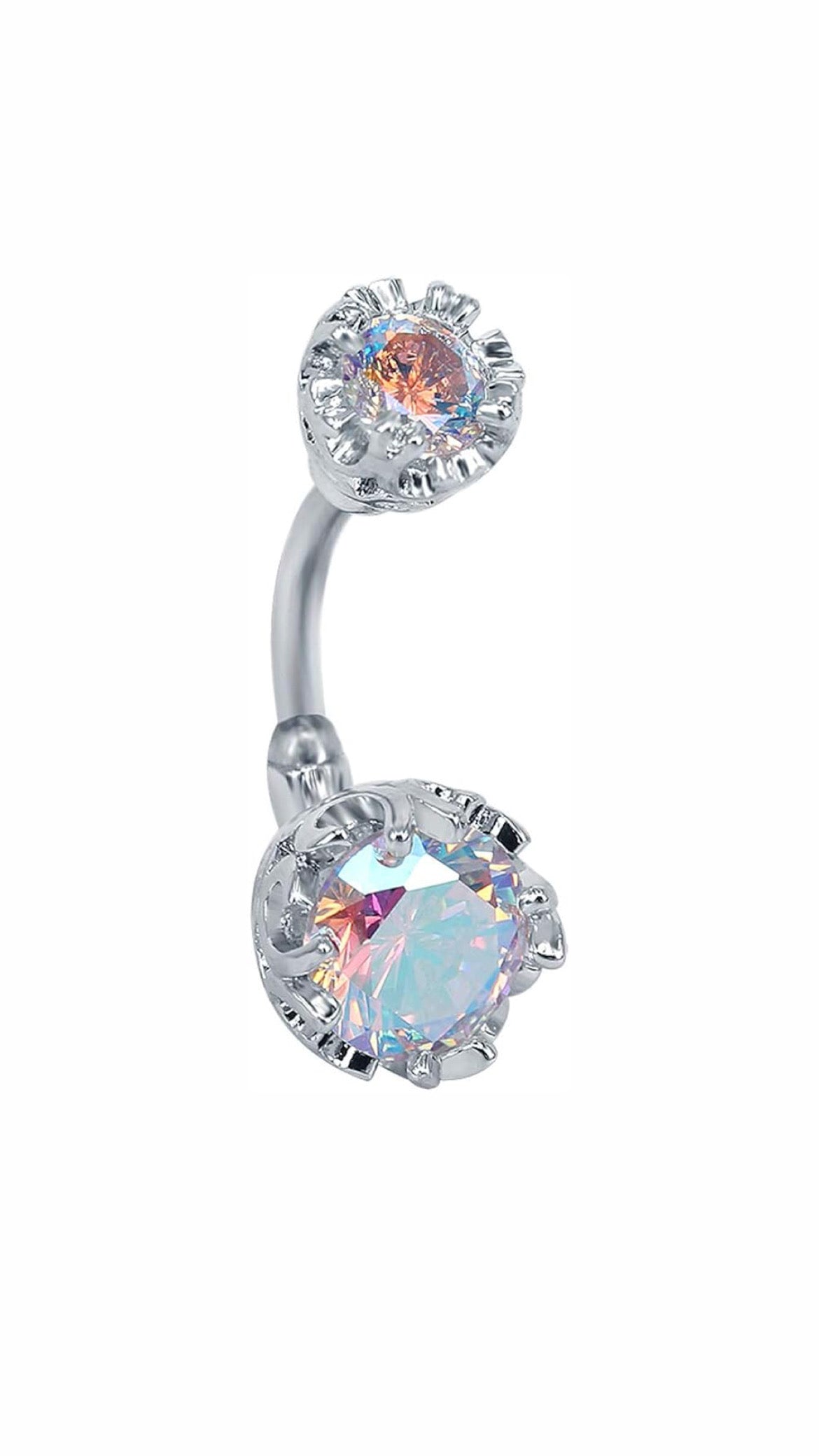 Multicolor Cubic Zirconia Navel Belly Ring
