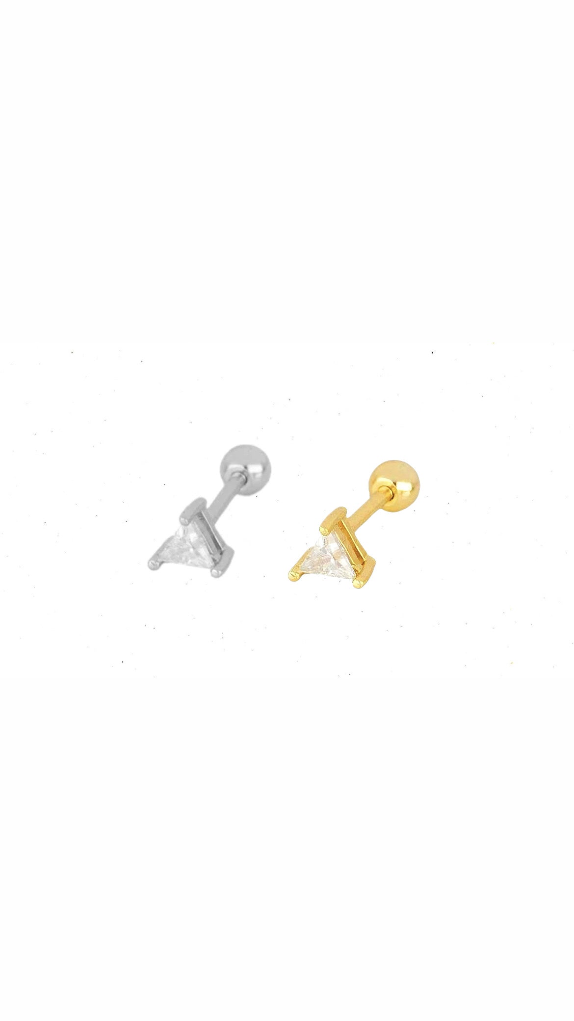 Single Triangle Stud Tragus Ear Piercing