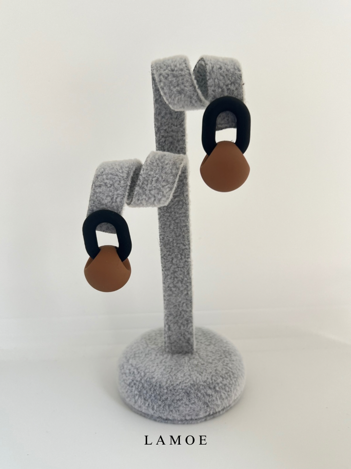 Kettlebell Black-Brown Earrings