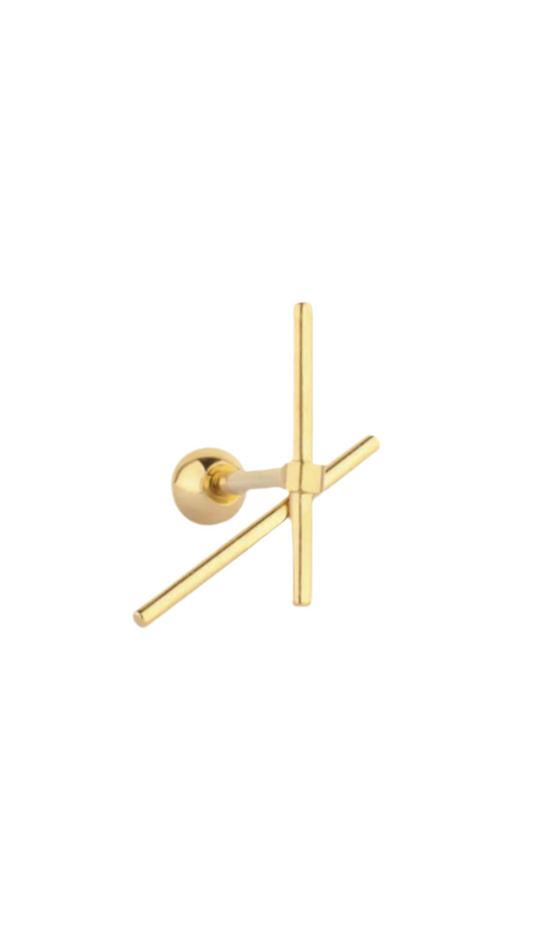 X Shape Helix Ear Piercing