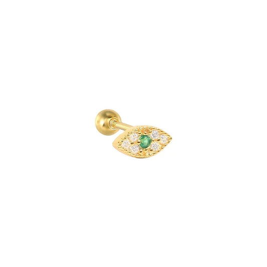 Green Eye Ear Piercing