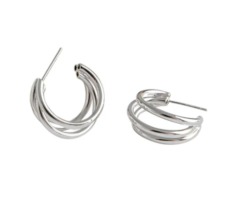 3 Connecting Hoops Winter Earring