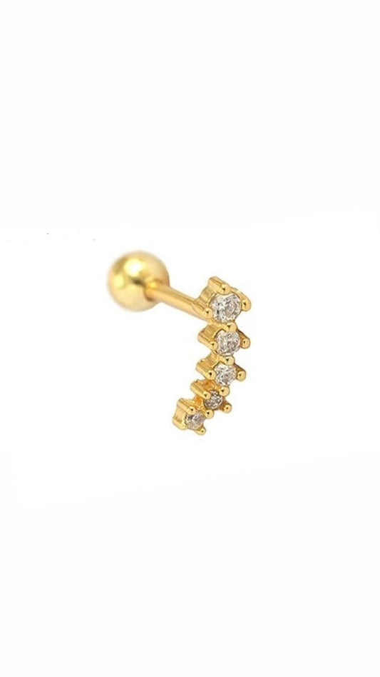 Stainless Steel 5 Stones Helix/Conch Ear Piercing (Model 3)