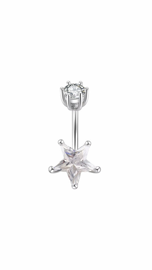 Silver 925 Star Belly Ring