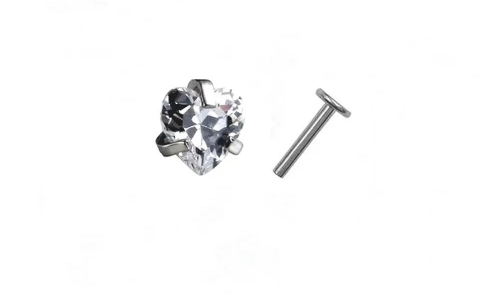 Stainless Steel Heart Shape Flatback Ear Piercing