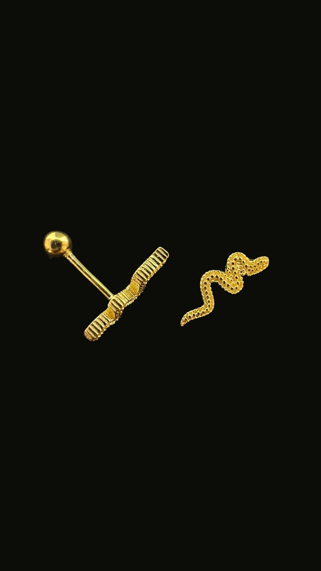 Single S925 Snake Matt Helix Ear Piercing