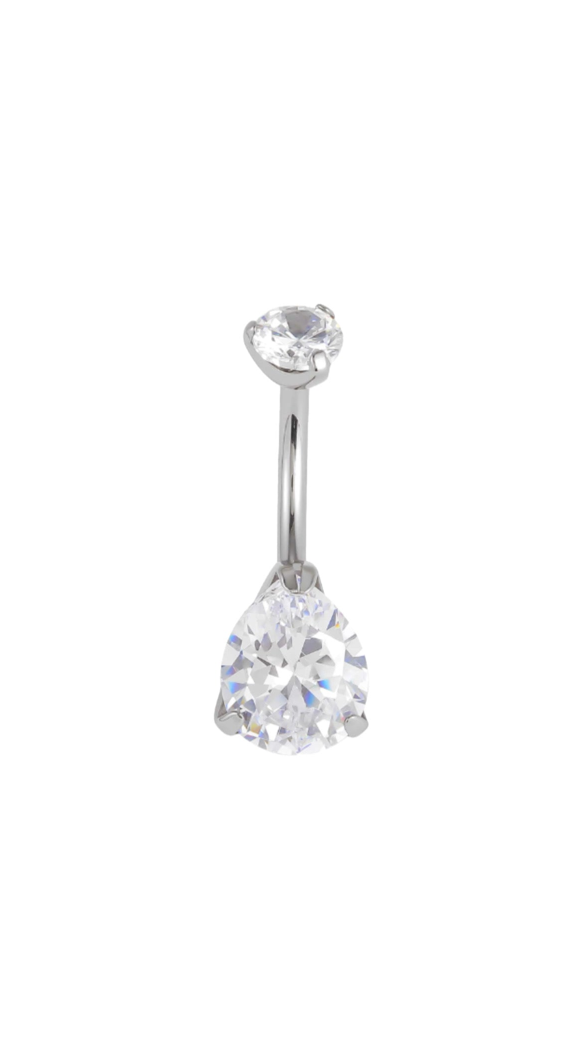 Rhinestone Drop Decor Navel Belly Ring