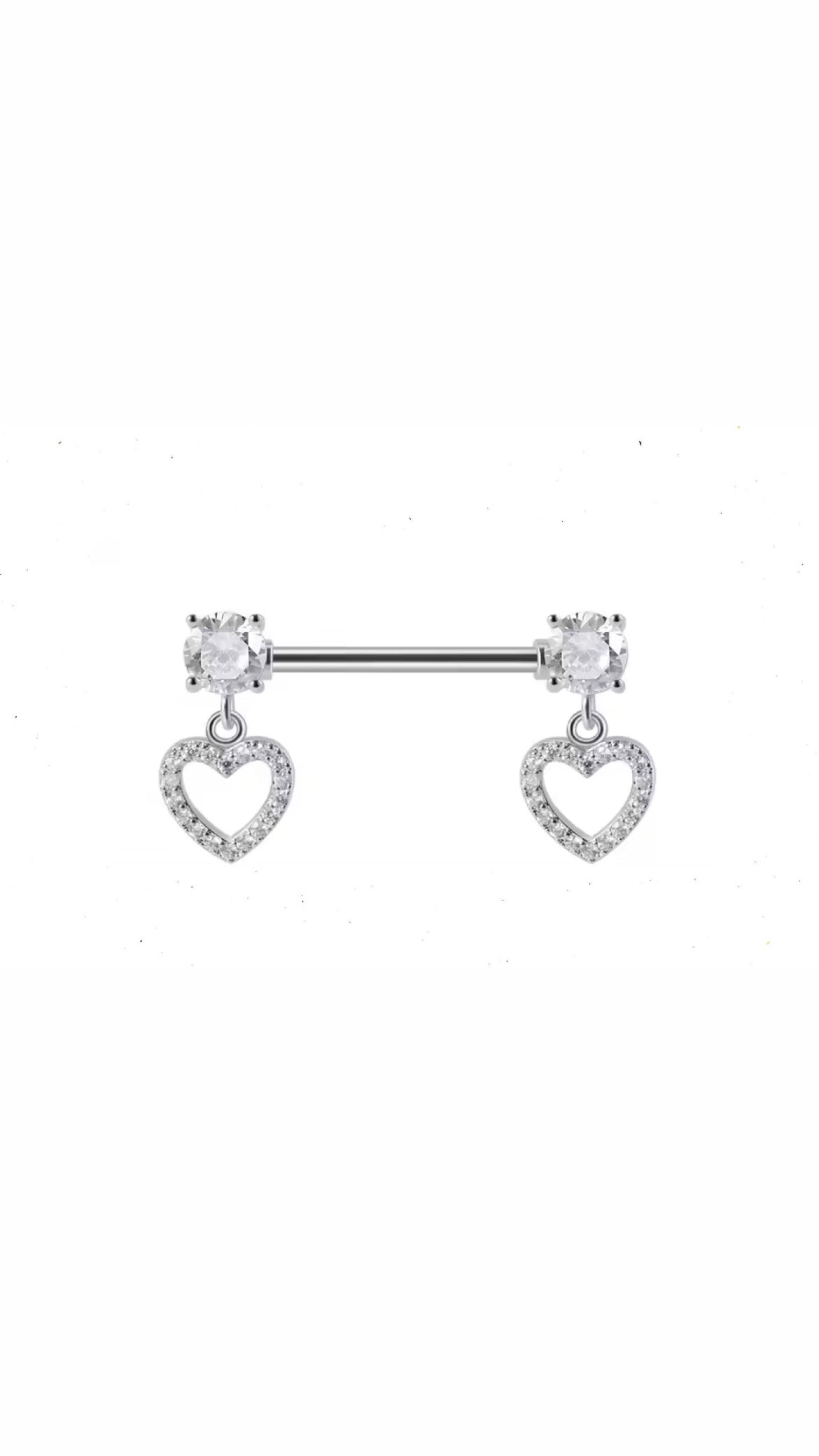 Dumble Hanging 2 Hearts Nipple Piercing
