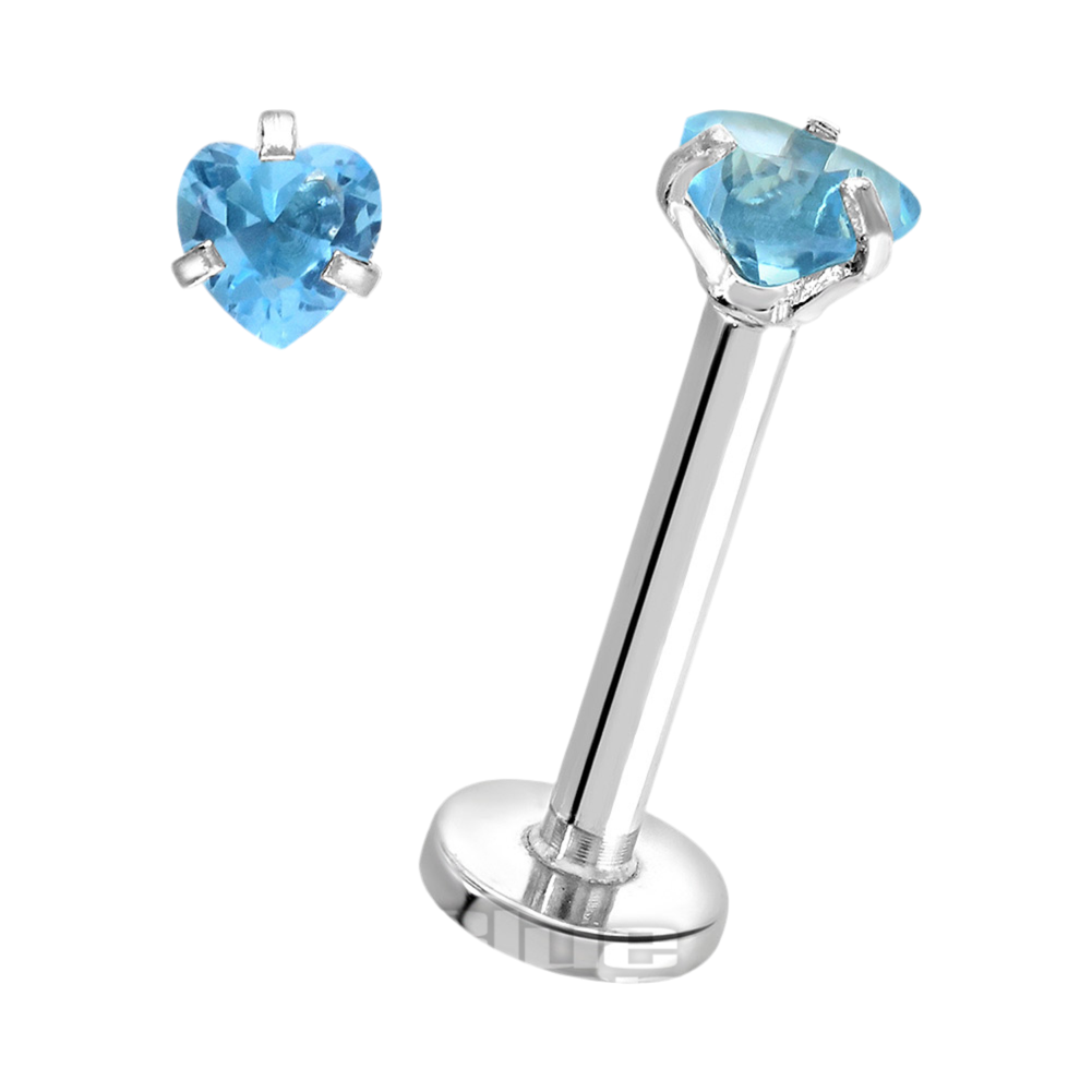 Stainless Steel Heart Shape Flatback Ear Piercing