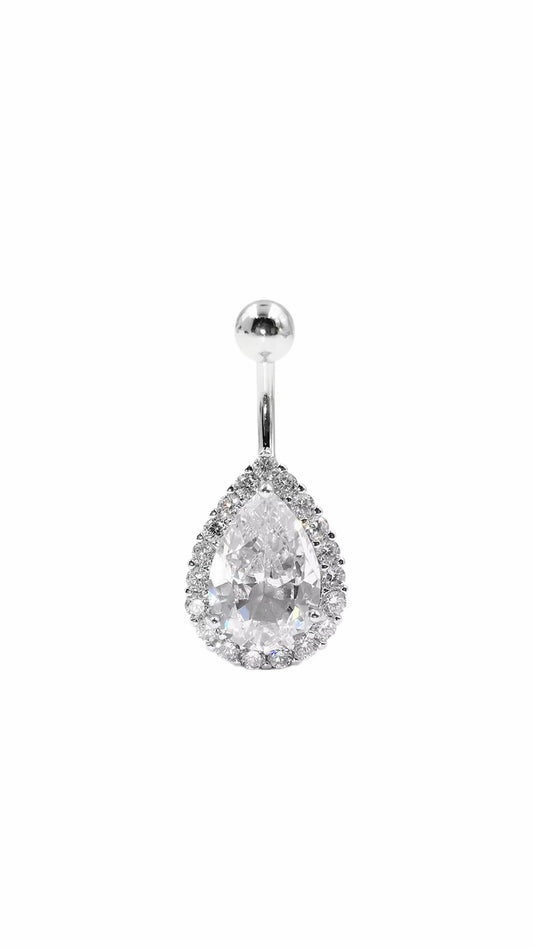 Silver 925 Water Drop Belly Ring