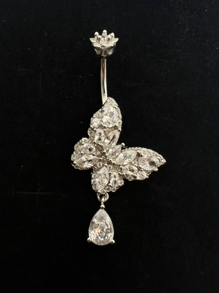 Silver 925 Butterfly Belly Ring