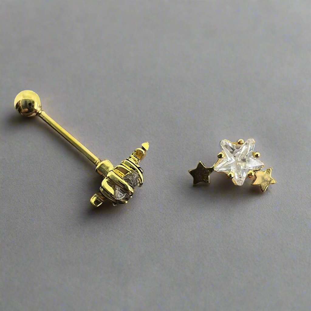 3 Stars Helix/Conch Ear Piercing
