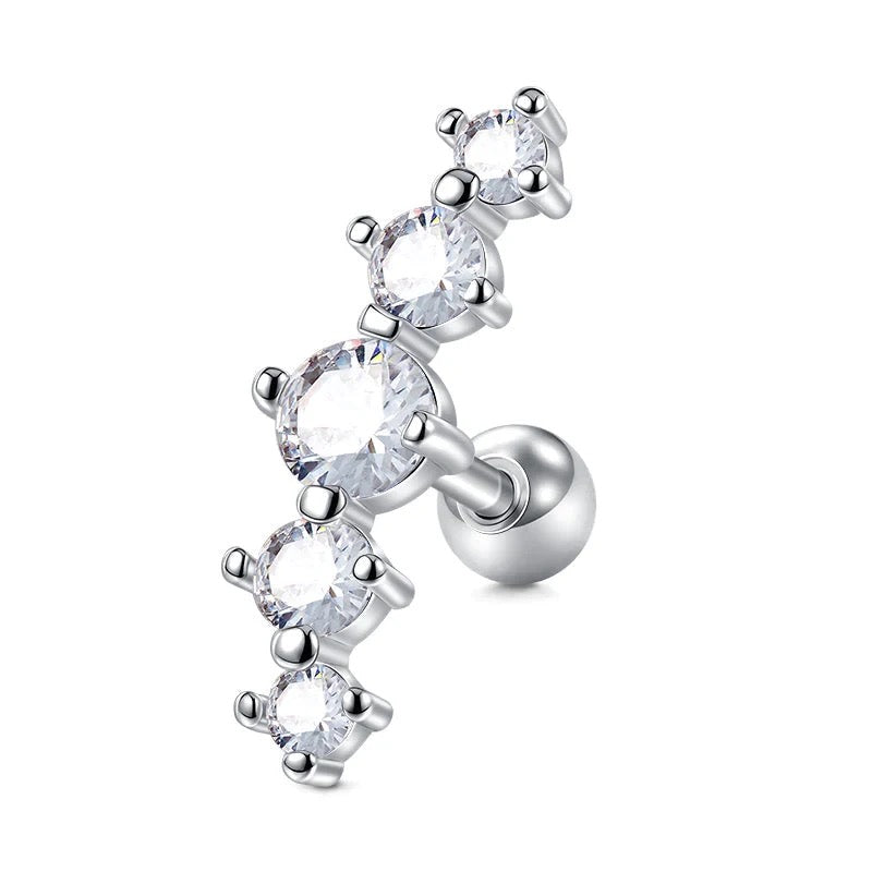 Helix/Conch 5 Stones Stainless Steel Ear Piercing