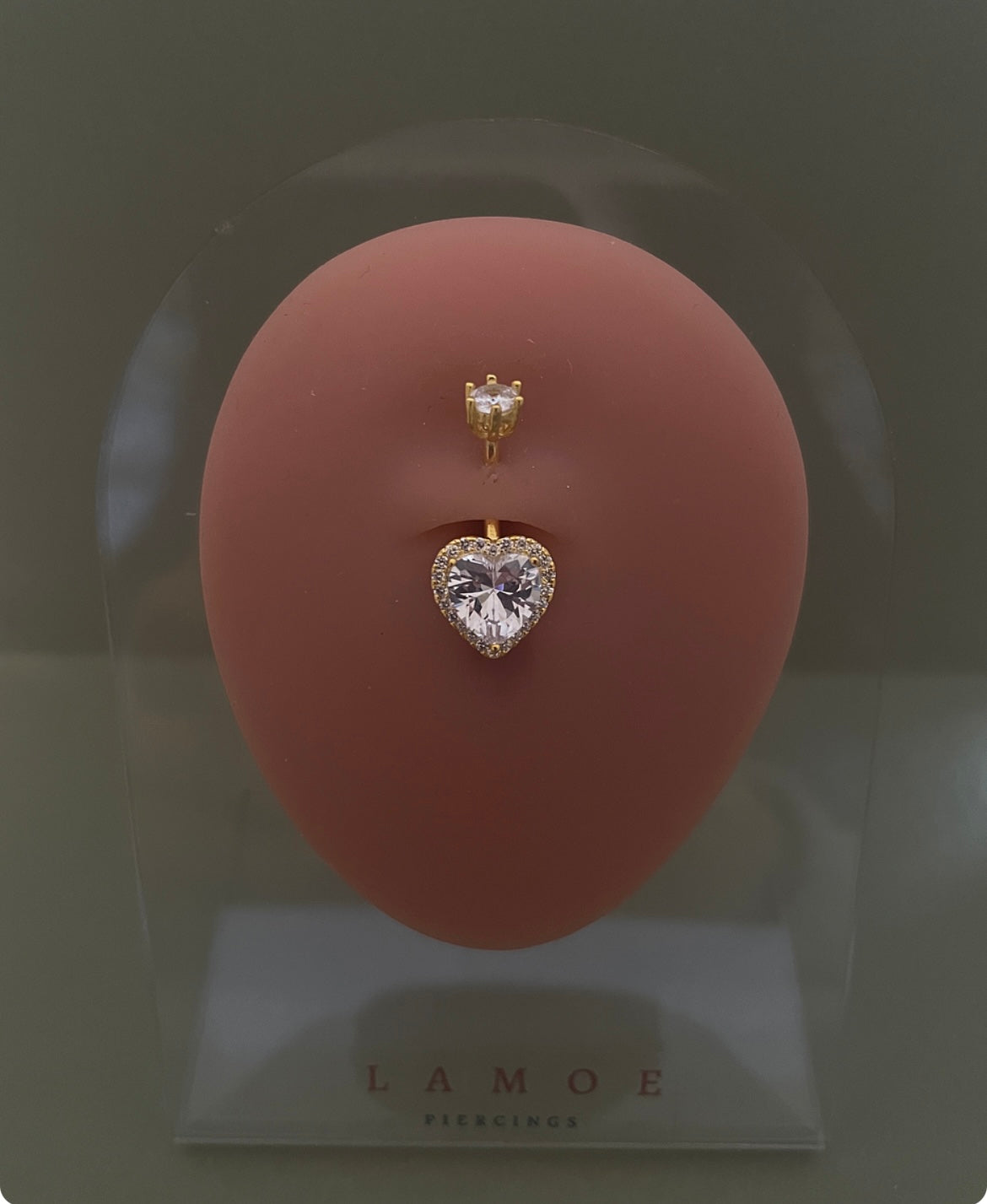 14G Heart Silver 925 Gold Plated Belly Piercing