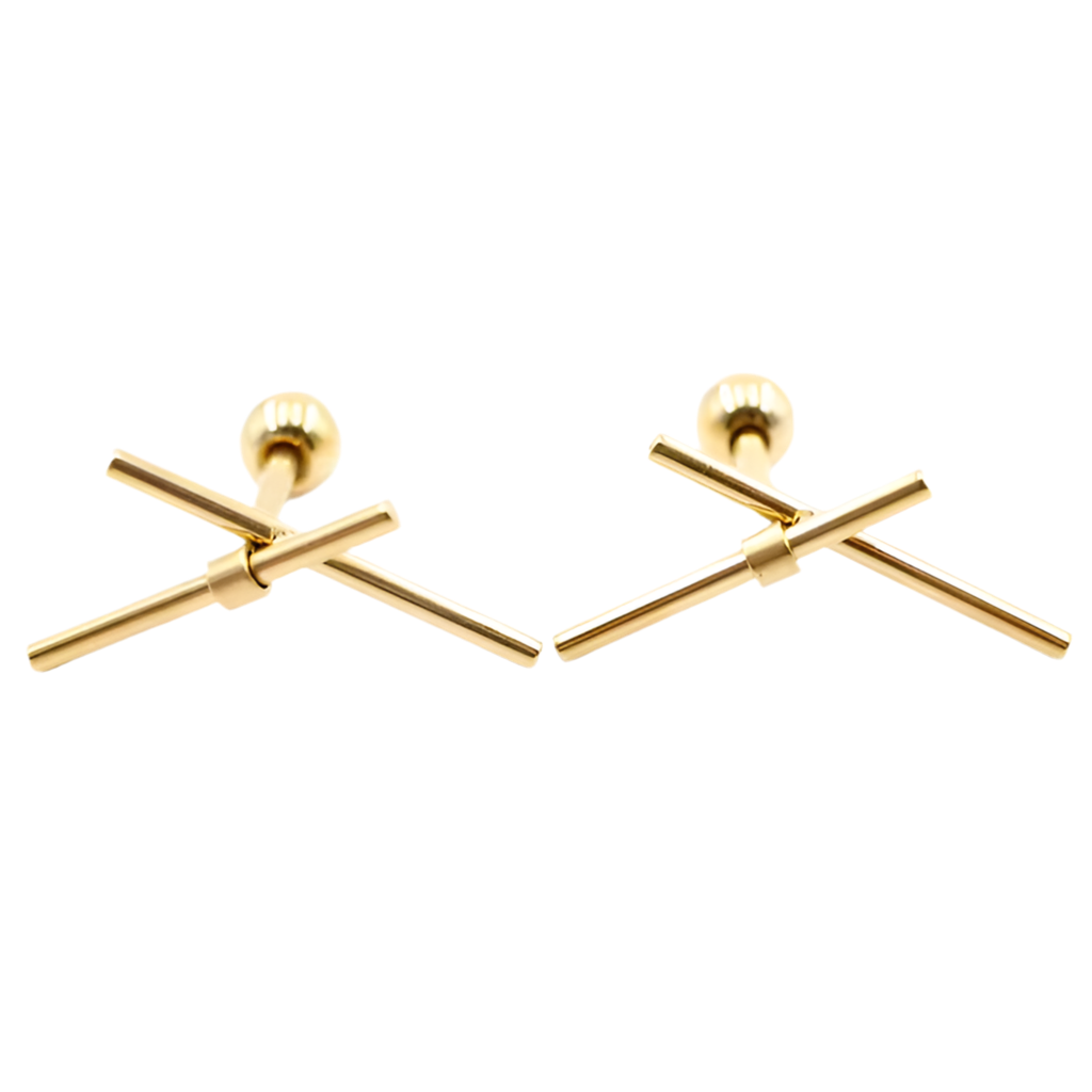 X Shape Helix Ear Piercing
