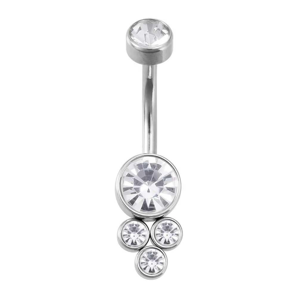Rhinestone Stones Decor Navel Belly Ring
