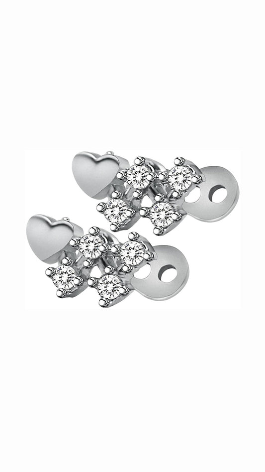 Heart With 4 Strass Dots Dermal Piercing