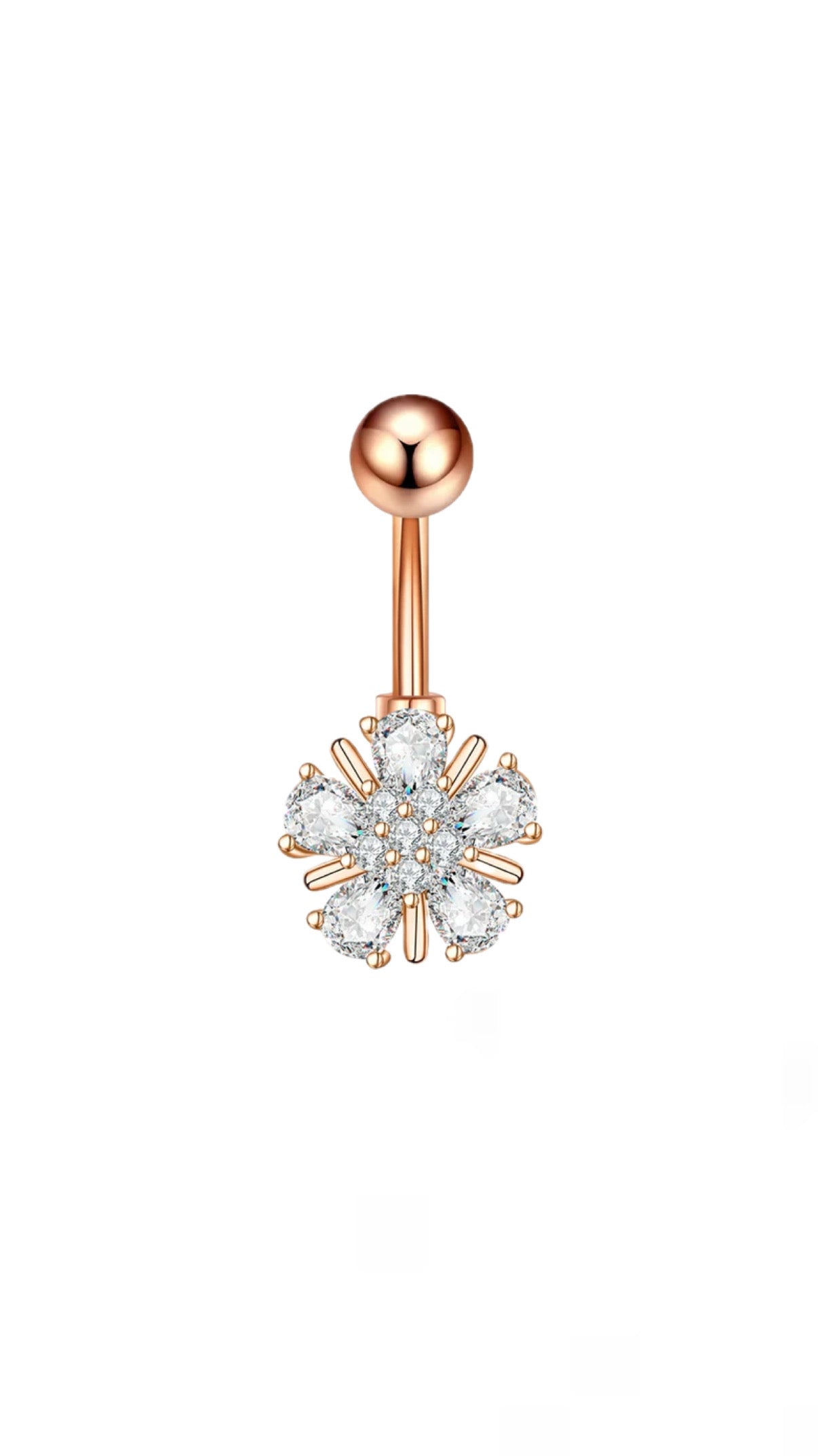 Zircon Flower Decor Navel Belly Ring