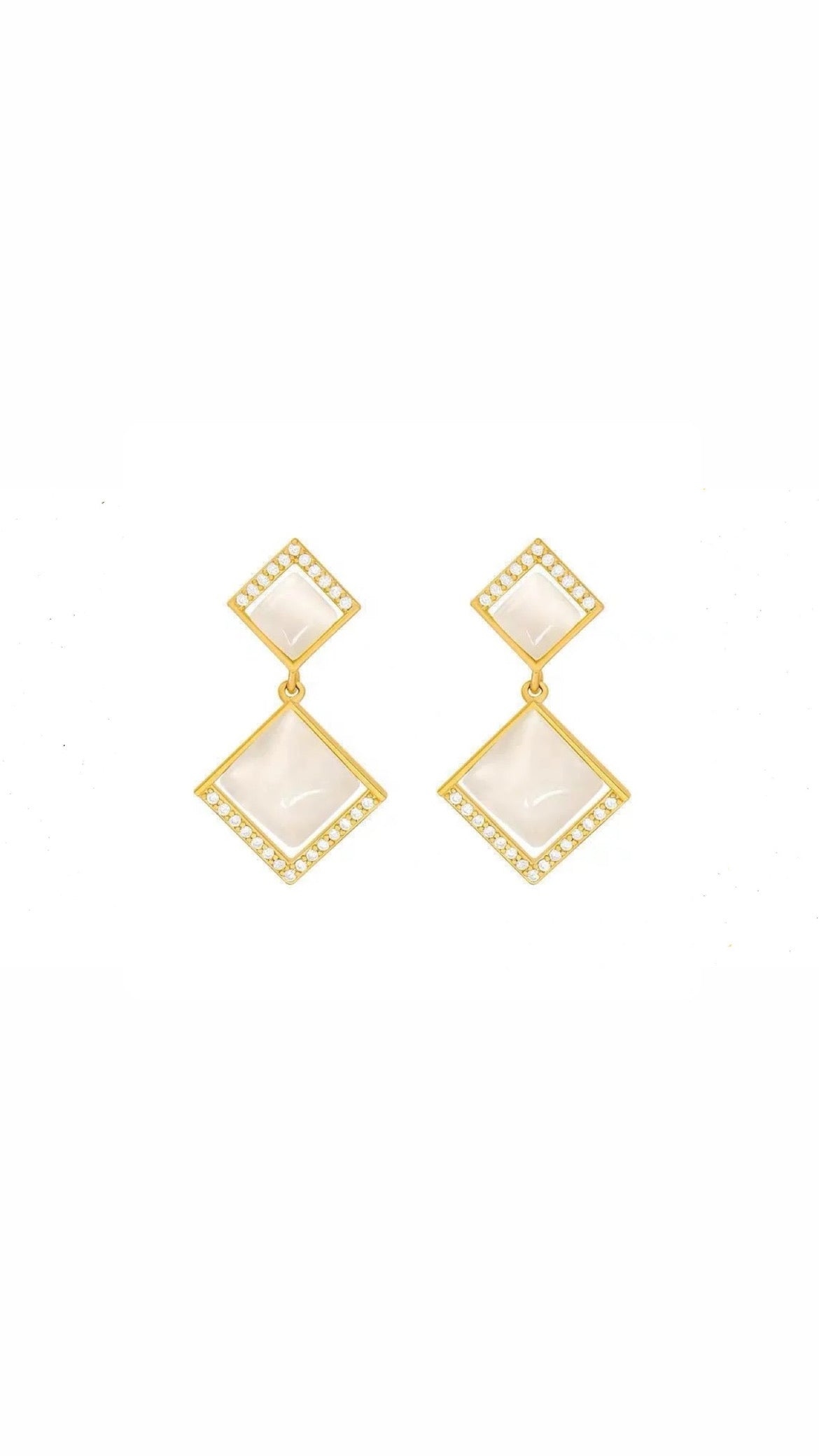 Square Hanging Square Winter Earring