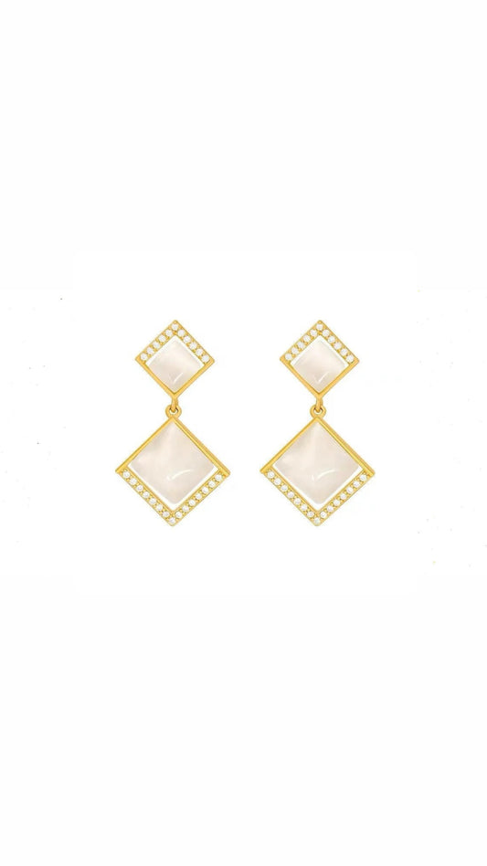 Square Hanging Square Winter Earring