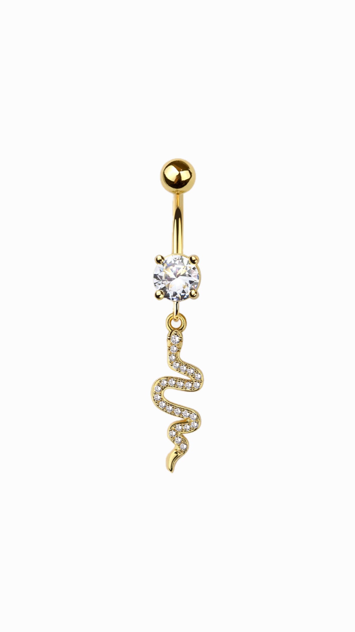 Snake With Stone Belly Ring