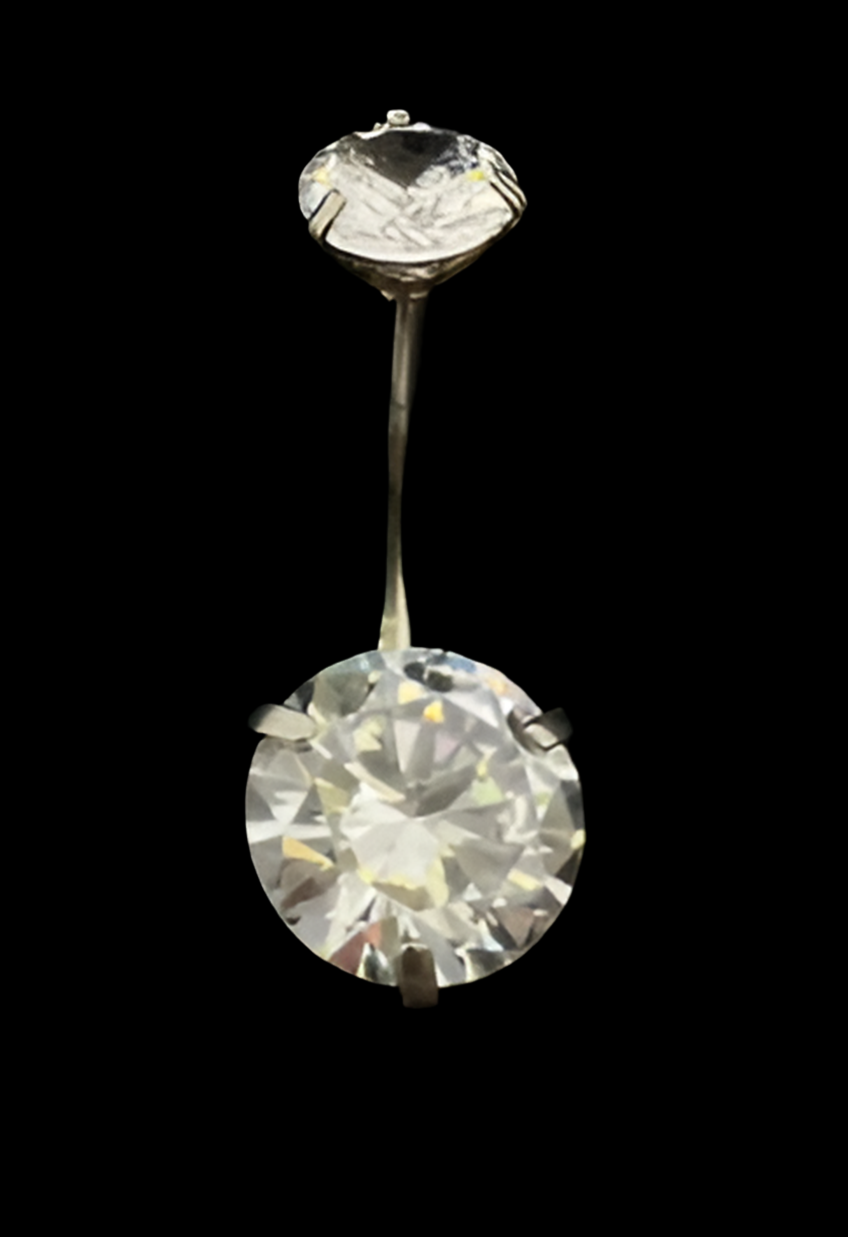 Basic Double Crystal Belly Ring